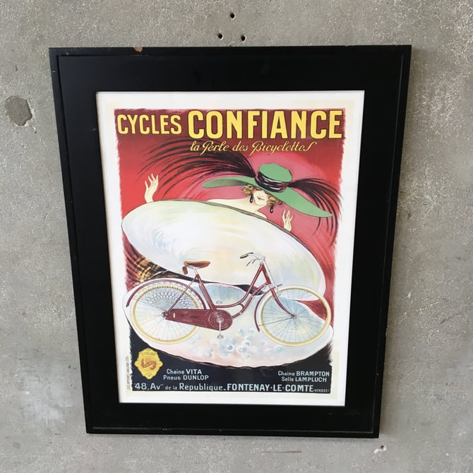 Vintage Cycles Confiance Poster Framed