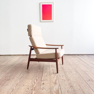 Mid-Century Lounge Armchair, Danish Design Teak Easy Chair Fd 164 by Arne Vodder for France and Son, Denmark, 1960s 