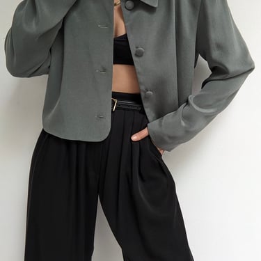 Vintage Cropped Silk Blazer