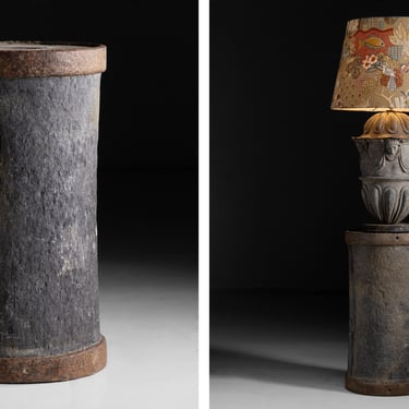 Slate Pedestals / Lead Fountain Lamp