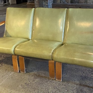 Green Vinyl Thonet Bentwood 3 Piece Sofa