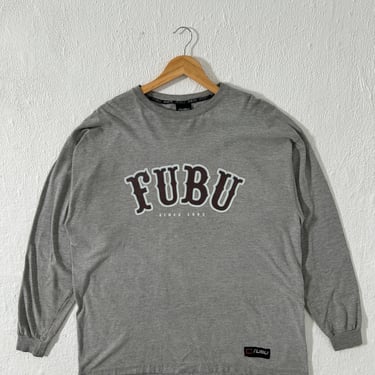 Y2k FUBU Grey Long Sleeve Shirt Sz. XL