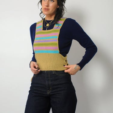 1970's Handknit Striped Sweater Vest