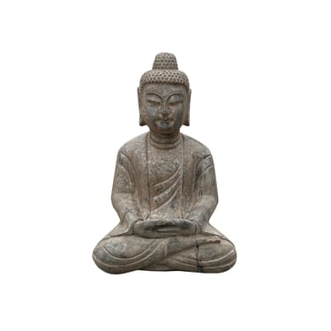 Chinese Oriental Stone Sitting Buddha Amitabha Shakyamuni Statue ws3058E 