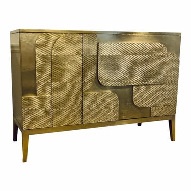 Baker Modern Luxe Collection Brass Foil Milanese Chest