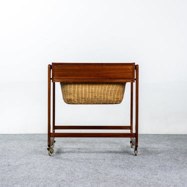 Scandinavian Teak Sewing Table with Basket - (322-067) 