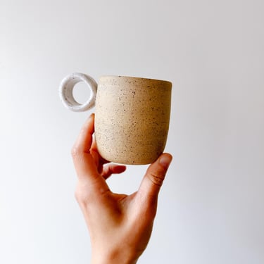 Petite Loop Mug // Handmade Ceramic Mug // speckle & white pottery 