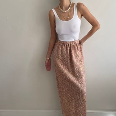 ReCAP Vintage Studio Maxi Skirt - Pink Boucle Tweed