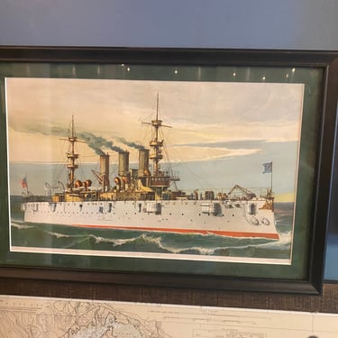 cj/ Artist Unknown - U.S.S. New York Battleship Print