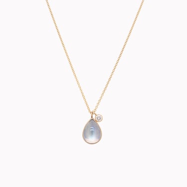 Blue Sheen Moonstone Juicy Double Drop Necklace