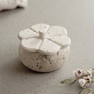 White Travertine Trinket Box