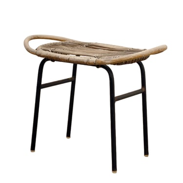 Mid century rattan stool by Alan Fuchs, ULUV, 1960s, Czechoslovakia 