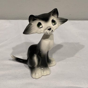 1950s Bobble Head Black White Cat Freeman McFarlin Ceramic Nodder, Cat figurines , cat lover gifts, Retro decor, MCM cat, retro cat decor 