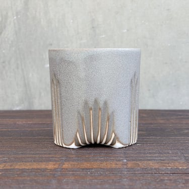Porcelain "Deco" Cup  -  Satin Charcoal 
