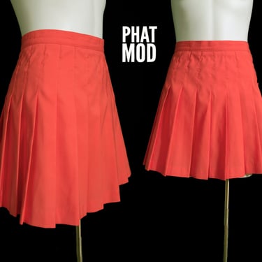 Cute Vintage 80s 90s Salmon Orange Tennis Skirt 