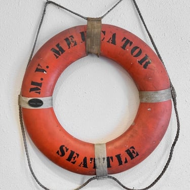 Vintage Life Ring Made by Atlantic Mfg. Brooklyn, Ny for the 1920s M/V Mercator Seattle, WA