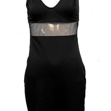 Versus by Gianni Versace 90s Black Body Con Stretch Dress