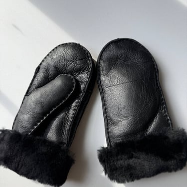 Leather Shearling Mittens
