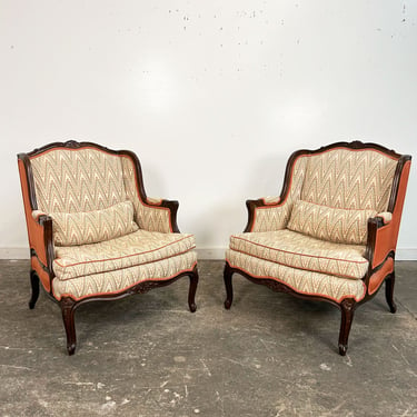 Antique  French Provincial Wingback Pair