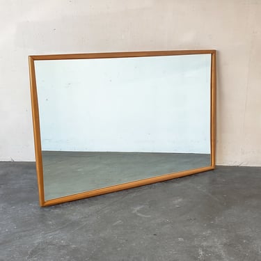 Vintage 1950s Heywood Wakefield Wood Framed Large Wall Mirror 