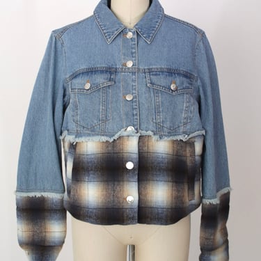 Veronica Beard Kimpton Denim & Plaid Jacket