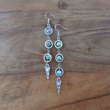 Imperial jasper and silver dangle earrings 