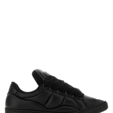 Lanvin Man Black Leather Curb Xl Sneakers