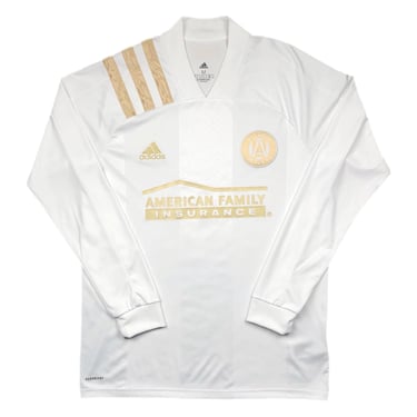 2019 Adidas Atlanta United FC White & Gold Alternate MLS Long Sleeve Soccer Jersey/Football Kit Size Medium/Large 