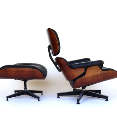 2nd Generation Eames Lounge  Chair and Ottoman in Brazilian Rosewood