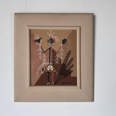 Pablita Velarde, Tse Tsan (Santa Clara, 1918-2006)   Native American Navajo Painting 