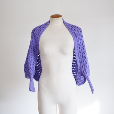 Hand Knit 80s Purple Cardigan 