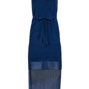 French Connection - Blue Silk &quot;Selene&quot; Slip Dress w/ High-Low Hem Sz 0