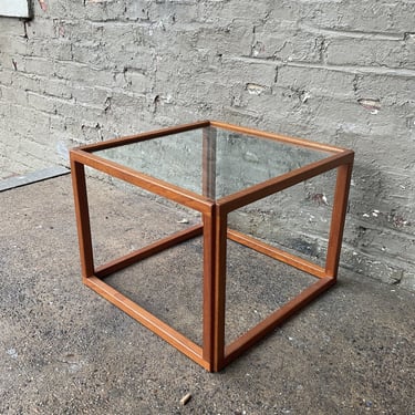 MCM Walnut & Glass Side Table