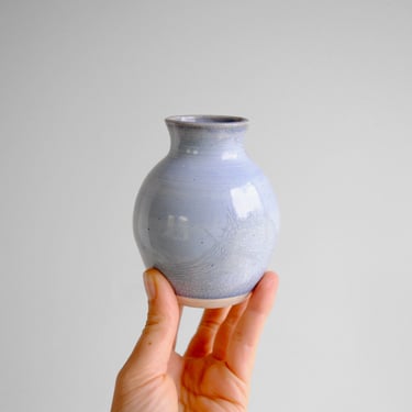 Vintage Small Blue Studio Pottery Vase, Ceramic Vase 