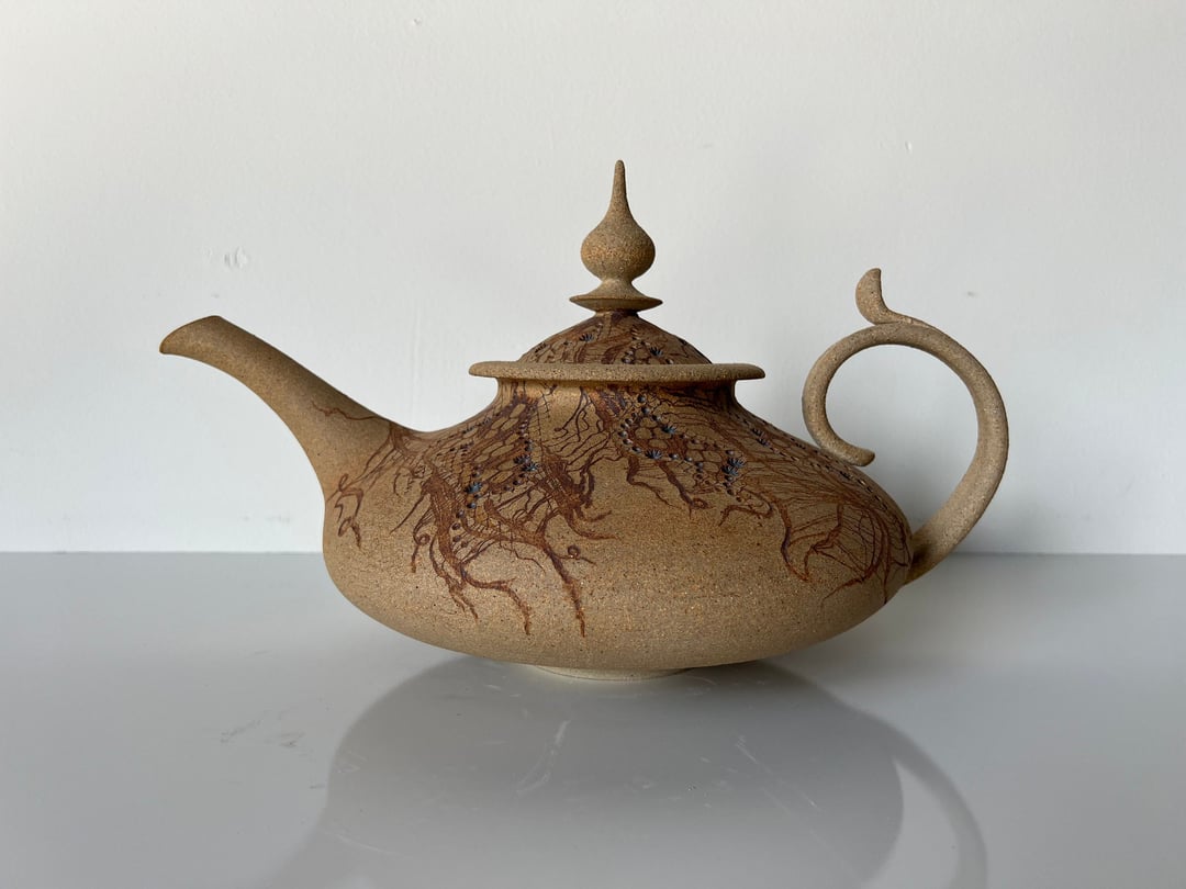 Vintage Organic Sculptural Studio Pottery Teapot | Miami Vintage Decor ...