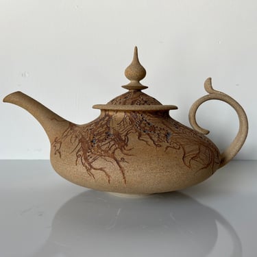 Vintage Organic Sculptural Studio Pottery Teapot 
