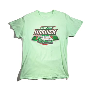 Vintage Nascar T-Shirt Kevin Harvick Stewart-Haas Racing Team Collection Mint Green