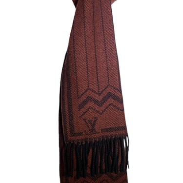 Louis Vuitton Maroon Cashmere and Wool Knit Scarf