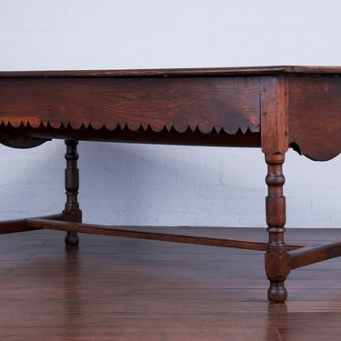 Early 19th Century Country French Provincial Farmhouse Oak Dough Baking Kitchen Table or Island 
