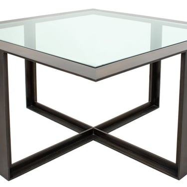 Modern Bronze Glass Top Square Center Table