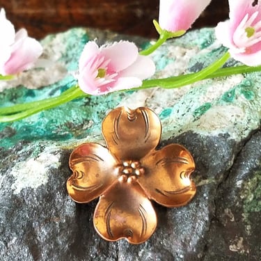 STUART NYE Dogwood Brooch~Hand wrought Copper Mid-Century Floral Brooch~Gifts for her~JewelsandMetals. 