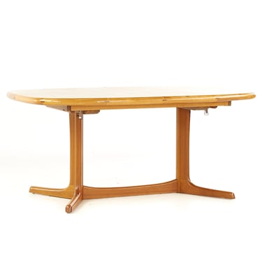 Dyrlund Mid Century Teak Hidden Leaf Expanding Dining Table with 2 Leaves - mcm 