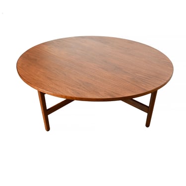 Risom Walnut Coffee Table  Round Cocktail Table Mid Century Modern 