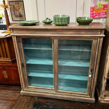 Bookcase with glass doors/pantry solution/ less dust whatnot shelf. 50” x 14.5” x 48.5” 