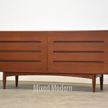 Refinished Danish Teak 66” Dresser by E.W. Bach 