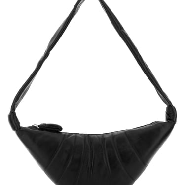 Lemaire Women Black Nappa Leather Medium Croissant Shoulder Bag