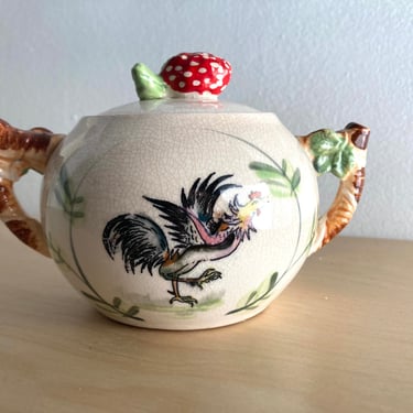 Rooster and Raspberry Sugar Bowl 