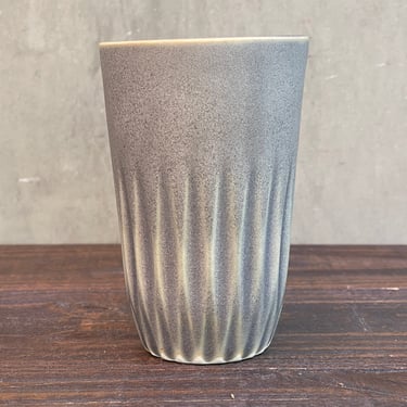 Tall Porcelain Ceramic "Dahlia" Cup  -  Matte Speckled Charcoal 