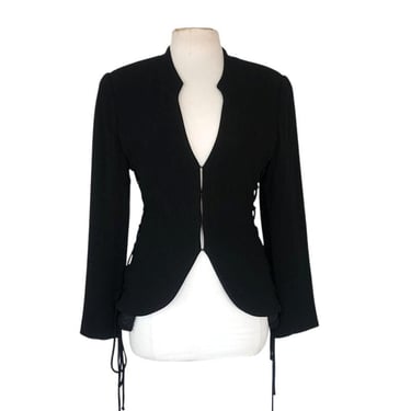 Vintage 90s Zelda Blazer Black w/Corset Lace Sides / M 