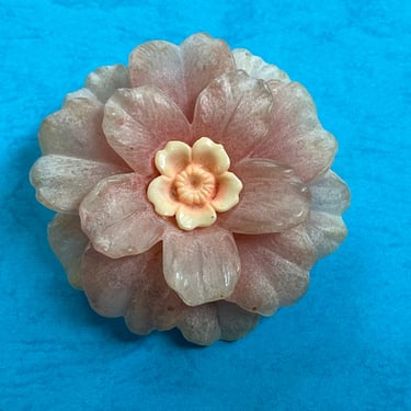 pink flower brooch vintage celluloid floral pin 